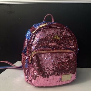 Loungefly Pink and Blue Sequin Backpack